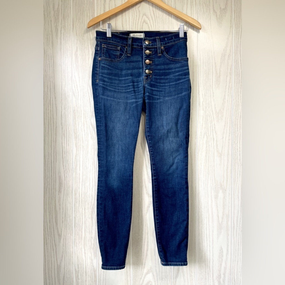 Madewell 9" High-Rise Skinny Jeans Button-Front Edition Size 26P EUC